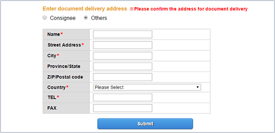 Edit Document Delivery Address