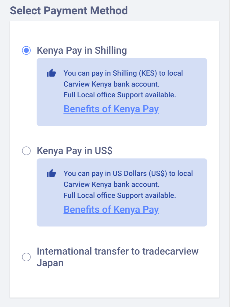 Kenya Pay "BEST OPTION!" and Zambia Pay "Recommended".