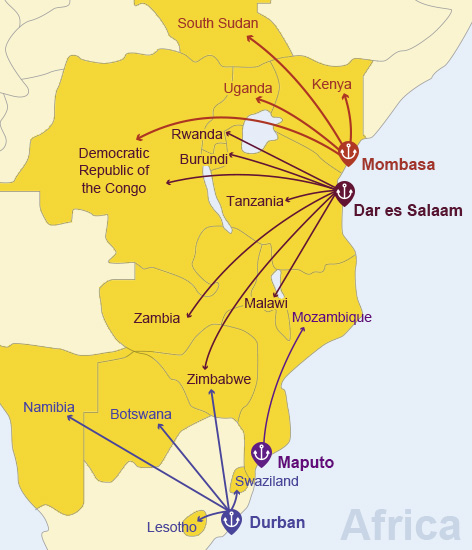 logistics service map africa