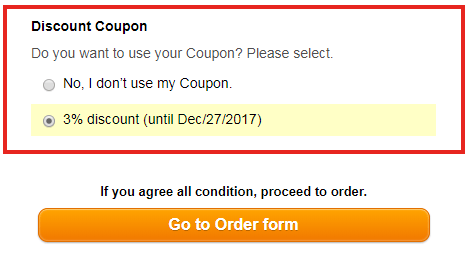 Order page when coupons are available