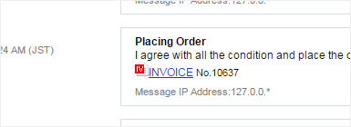 Link position capture to invoice on message detail screen